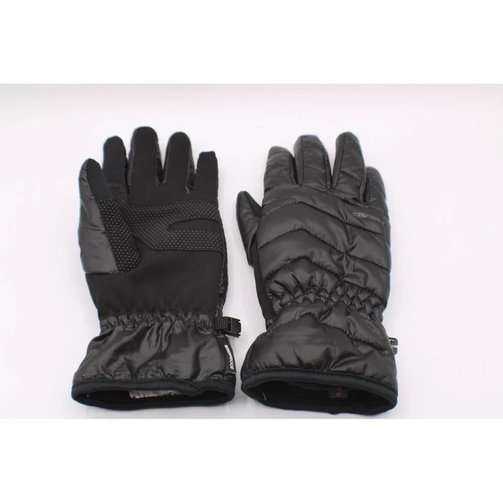 NEW Head Black Windproof Winter Gloves Sz M Fleece Line Polyester Gripper Warm